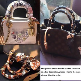 CCAIPU 7-Piece Silk Scarf Set for Women - Colourful Satin Scarves, Elegant Hair Towels, Scarves and Pocket Bands - Fashionable Accessory for Any Occasion, multicoloured