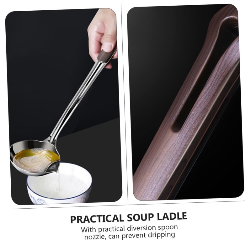 Mobestech Oil Separating Ladle Practical Soup Scoop Drip-preventing Nozzle for