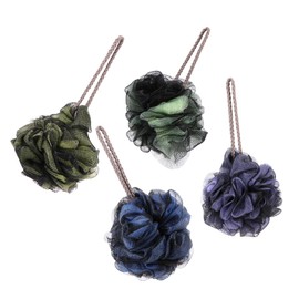 Minkissy Set of 4 Lace Bath Flowers Shower Balls Home Bath Balls Pe Material Mesh Design for Bubbles Non-slip