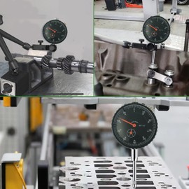 HDLNKAK Dial Indicator Gauge and Magnetic Base, 0-1"/0.001"Dial Indicator with 176lbs (80kg) Max Pull Magnetic Base, Measuring Tool for 3D Printer, Table Saw Measurement, Auto Repair and CNC Machine