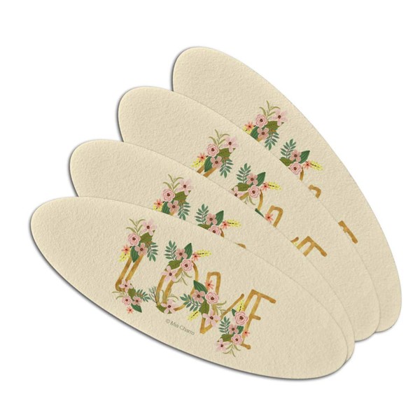 Love and Flowers Double-Sided Oval Nail File Emery Board Set