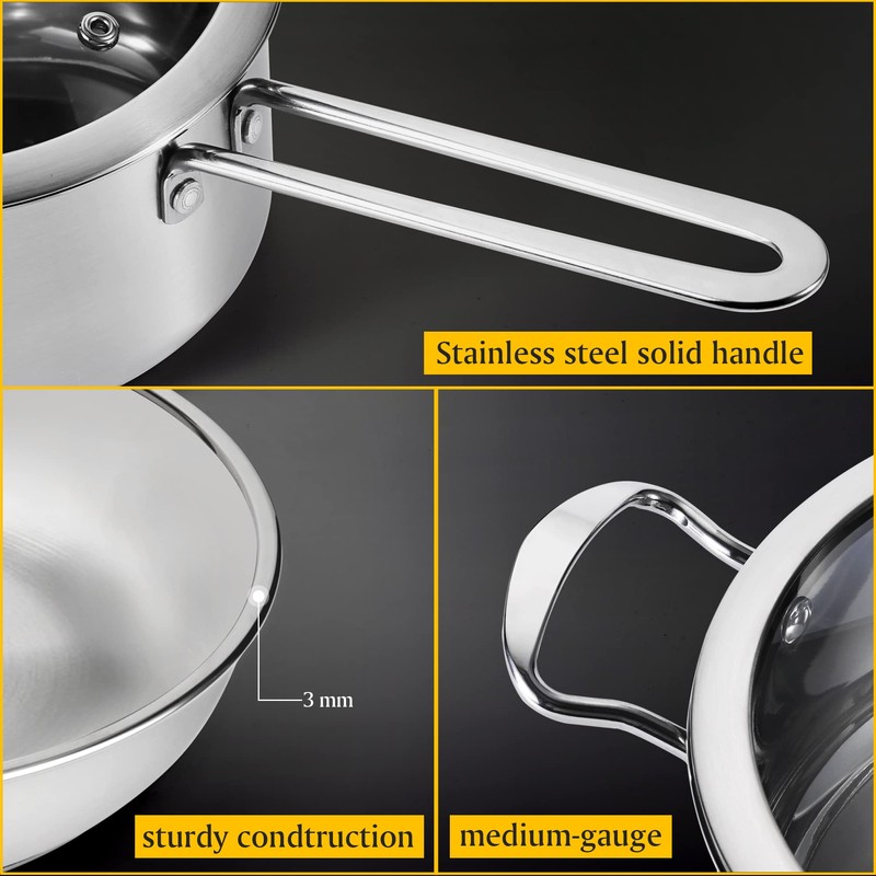 Wodillo 6Pcs Pots and Pans Set, Stainless Steel Pot Set,