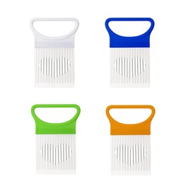 4 Pcs Onion Slicer, TACYKIBD Stainless Steel Onion Slice Holder and Tomato Slicer, Food Slice Assistant Onion Holder for Slicing Fruit Vegetable Lemon Meat Potato, Kitchen Cooking Tools Gadgets