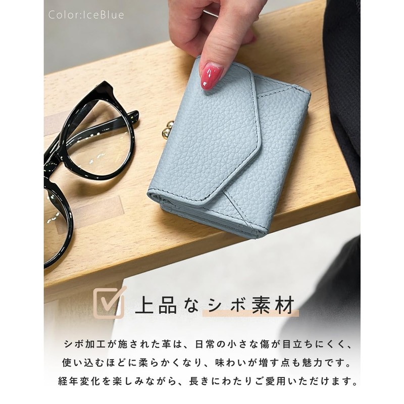 Compact Mini Wallet, Genuine Leather, Small Folding Wallet, Trifold Wallet,