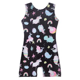 EQSJIU Gymnastics Leotards Black Mermaid Sparkly Shiny Adorable Girls Children 9-10 Years Performance Costumes