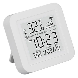 Temperature and Humidity Sensor, Wireless Digital Hygrometer Thermometer with LED Indicator, Remote App Monitoring and Control, for Living Room, Bedroom, Closet, Wine Cooler
