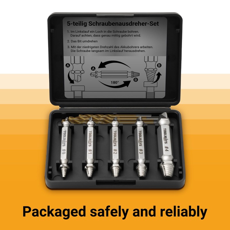 Toolmays 8pcs Damaged Screw Extractor Set, 5 Pcs Hss 4241