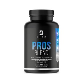 B Life Company Fórmula para Hombre 180 cápsulas 1000 mg por porción. Ciruelo Africano, Selenio, Semilla de Calabaza, Cúrcuma, Zinc, y D3. Ingredientes
