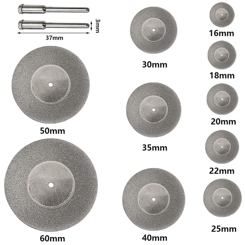 Round Hole Mini Diamond Cutters Set of 10 Diamond Mini