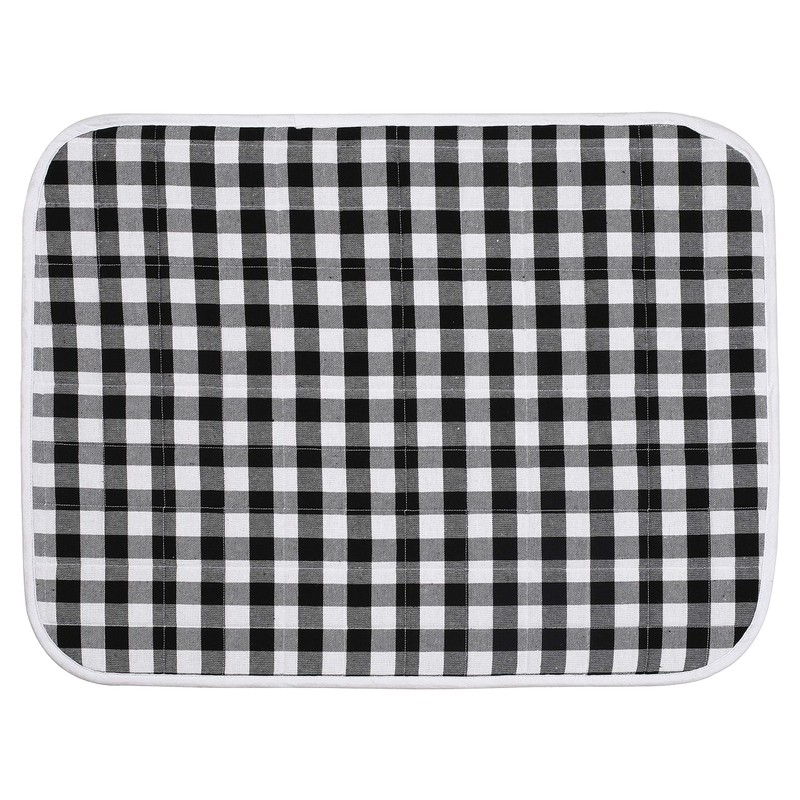 2pack Gingham Dish Drying mat 18x24 Black/White