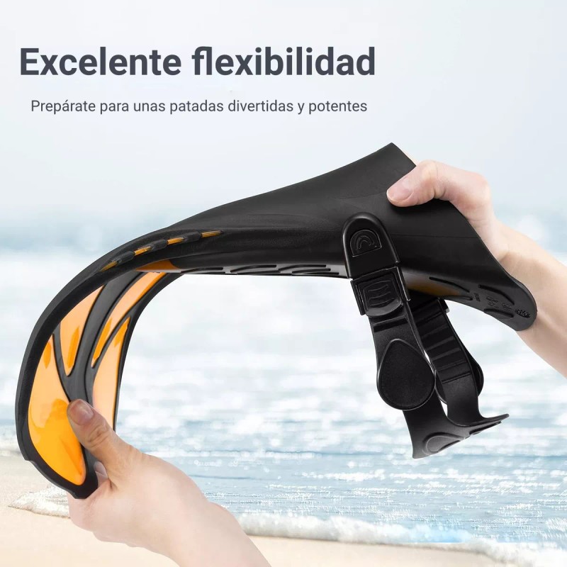 Yosoo Aletas Corta Natación Snorkeling Ajustable Adultos