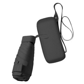 IUDWCG 1 Piece Mini Umbrella, Foldable Travel Umbrella, Pocket Umbrella, Portable Ultralight Umbrella, Mini Travel Umbrella, Sun/Umbrella (Black), black