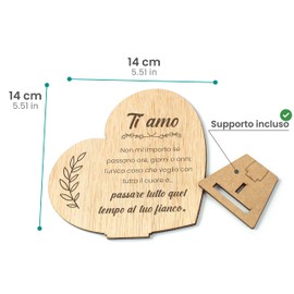 CONTRAXT Biglietti d'auguri di San Valentino in legno. Regali anniversario coppia lettere amore per il mio fidanzato fidanzata piccioncini cartolina San Valentino carta uomo donna (Coppie)