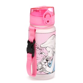 Puckator Falbala (Panacea) Pop Top Asterix 350ml Shatterproof Children's Bottle - Reusable Insulated Active Water Bottle Flask For Girls And Boys With A Carry Handle & Straw - For School Nursery