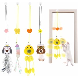 Slzhds 4 Pcs Puerta Colgante de Juguete para Gatos, Juguetes Colgantes para Gatos de Interior, Juguete de Gato Interactivo, Juguete para Gato con Catnip para Ejercitar Gatos y Gatitos, Jugar