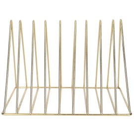 Golden Study Room Rack Geometric Shape Wrought Iron Bookshelf Holder Household Decoration