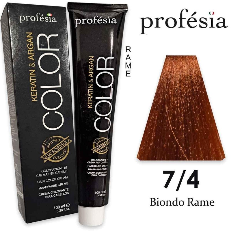 Profesia Color Permanent Professionelle Haarfarbe 7/4, 100 ml