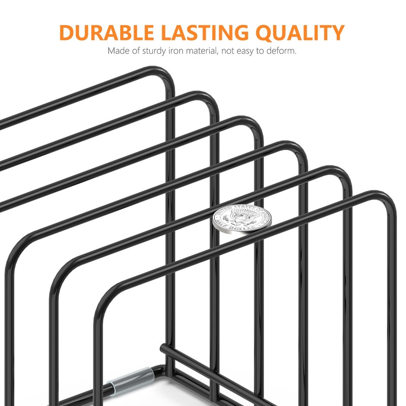 KORRTFID Kitchen Cabinet Organizer, Steel Cookware Holder, Divided Holder with