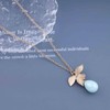 Cimenexe Bohemian Teardrop Gemstone Choker Necklace Gold Flower Leaf Pendant