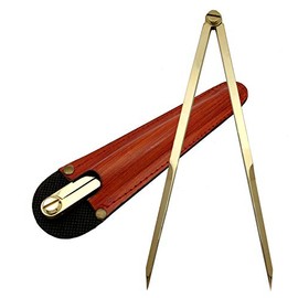 5MoonSun5's Vintage Navigation Straight Pattern Artist Divider Solid Brass Drawing Tool Professional 8â Long Solid Brass with Heavy Duty Point Tool for Art Projector. with Leather Case
