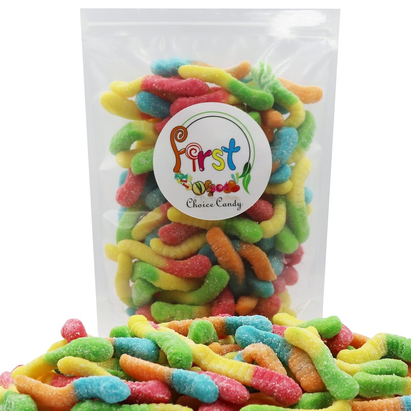 FirstChoiceCandy Sour Gummy Crawlers Candy (Neon Worms, 5 Pound (Pack