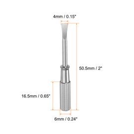 HARFINGTON Mini Bracelet Screwdriver 4mm Titanium Steel Slotted Screw Driver with 6mm Width Non-Slip Handle for Bracelet Repair Screwdriver Tools, Silver Tone