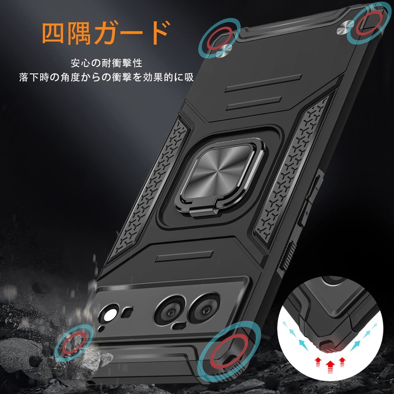 Google Pixel6 Case, Ring, Shockproof, Cover, Thin, TPU + PC