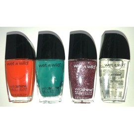 Wet n Wild Nail Polish Wild Shine   3-Colors plus Clear  Reg Size .41 FL OZ Each