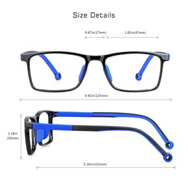 VisionGlobal Blue Light Blocking Glasses for kids, Computer Glasses, Anti Eyestrain and Blurry, Anti Glare