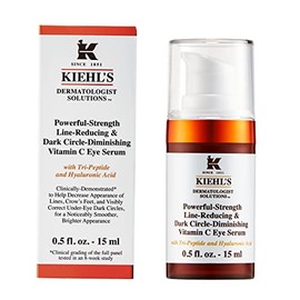 Kiehl's Powerful-Strength Line-Reducing & Dark Circle Eye Serum - Suero Para el Contorno de Ojos, Reduce Líneas de Expresión, Patas de Gallo y Ojeras 