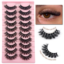 SISIYDY Fluffy Lashes Fake Wispy Dramatic Faux Mink Strip Eye Lashes Pack 3D Volume Long False Eyelashes Thick Lash Strips That Look Like Extensions YH006