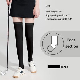 DAISHA 3 Pairs Sun Protection Golf Socks UPF 50+,Ice Silk Breathable Cool Long Thigh High Stirrup Socks for Daily Wear,Multi-Sports., Medium