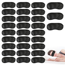 Oslynia 30 Pcs Eye Mask for Sleeping, Black Blindfolds Adults for Playing, Sleep Mask with Elastic Straps, Comfortable Blackout Sleeping Eye Covers for Kids Women Men, Blindfolds for Party Supplies