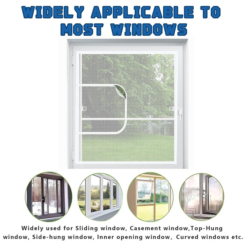 47'' x 47'' Adjustable Window Fly Screen, Fiberglass Mesh Mosquito