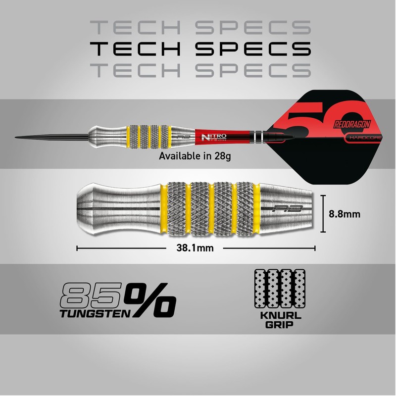 RED DRAGON - Chunky Stumpy 7-28g Tungsten Darts - Professional