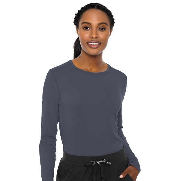 Med Couture Women's 'Activate' Performance Long Sleeve Knit Tee, Pewter,