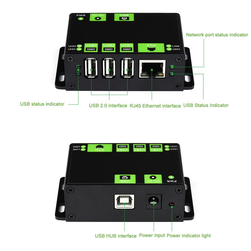 Industrial Grade USB HUB Multifunctional Metal Case 3 Way USB