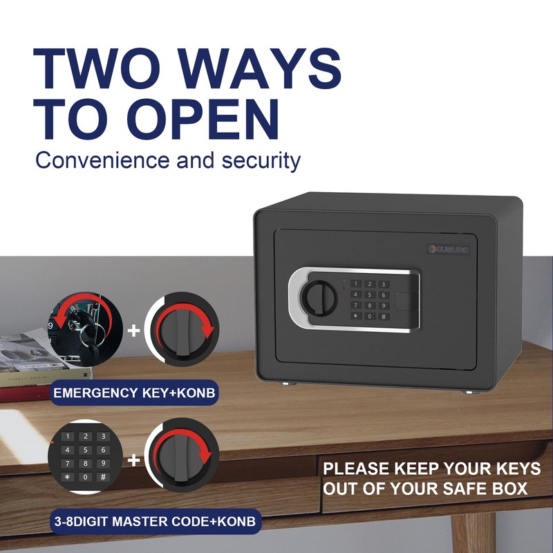 OUSURO 0.8 Cub Safe Box - Small Home Safe for