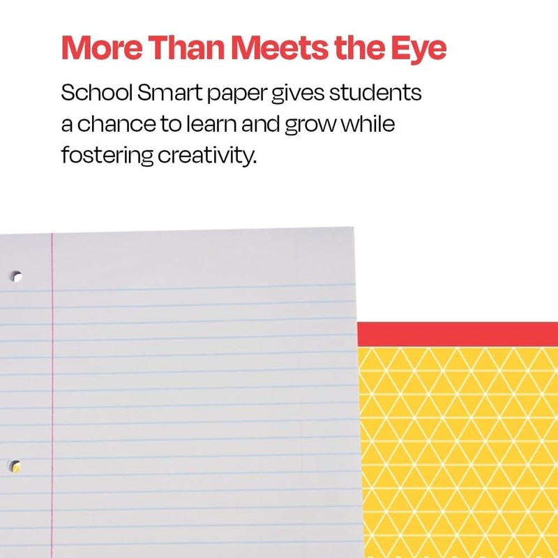 School Smart - 85285 3-Hole Punched Filler Paper w/ Red
