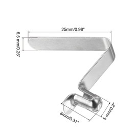 PATIKIL 8x5mm Kayak Paddle Snap 16 Pcs Tent Pole Clips Steel V-Shaped Single Pin Push Button Spring Clips for Camping Awning Silver