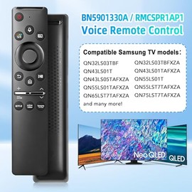 Control remoto por voz para Samsung Smart TV de repuesto BN59-01330A compatible con todos los controles remotos Samsung con función de voz para S-amsu