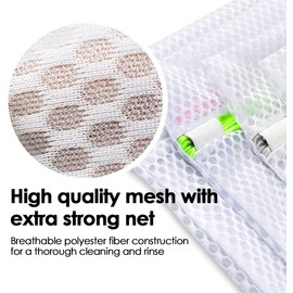 TIDY 4 U (Pack of 6) mesh laundry bag for laundry use of delicate fabrics,sockdock sock laundry tool, and can serve as a hanging laundry bag, storage bag and dog wash bag.