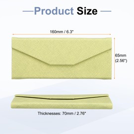 HARFINGTON - Funda de piel sintética para anteojos, antiarañazos, carcasa rígida para anteojos, café Oscuro Verde, 6.3" x 2.4"