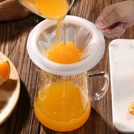 Strainer Filter 4 Pieces Ultra Fine Kitchen Sieve 100 200 300 400 Mesh Filter Set, Nylon Sieve Filter Fine Sieve Funnel Filter, Fine Mesh Sieve for Kitchen Funnel Juice Milk Coffee Wine