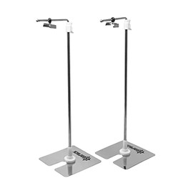 SUNPACK Single Mini Metal Light Stand, Silver, 16" (Pack of 2) - Made for Seed Starting and Indoor Gardening - Holds LED or T5 Grow Lights