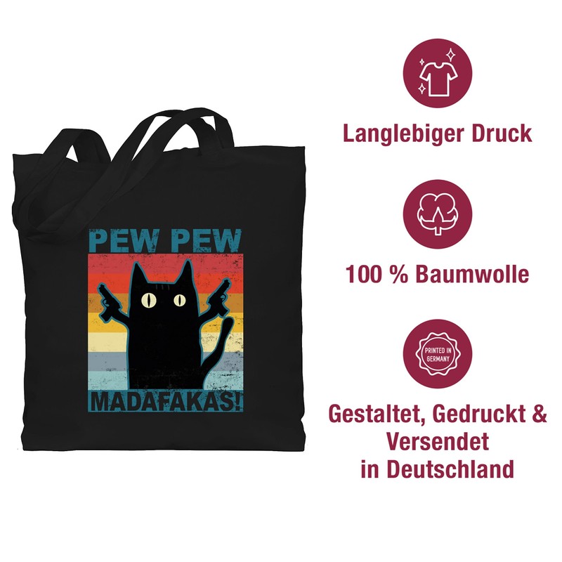 Shirtracer - Cotton Bag - Sayings Statement - Pew Pew