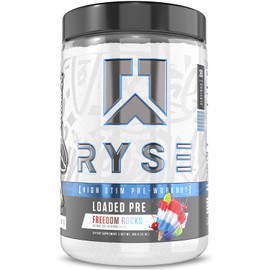 RYSE Loaded Pre Workout Powder - Freedom Rocks - Daily Pre-Workout for Men & Women with 390mg Caffeine, Beta Alanine, and Citrulline for Pump, Focus, and Energy - 30 Servings
