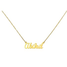 Name necklaces made from tarnish free stainless steel (Abigail Type 2 (Gold))