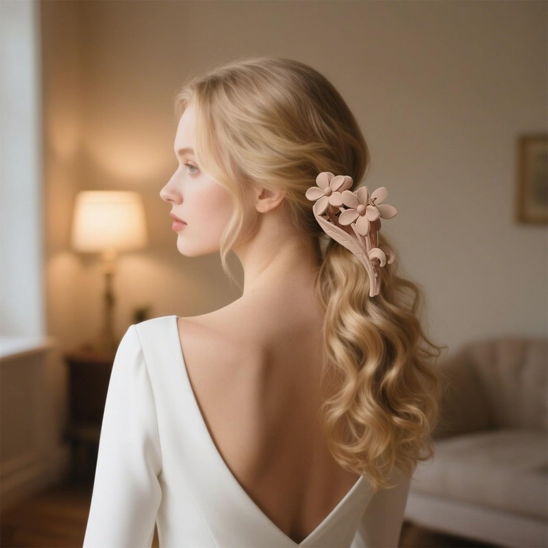 Flomiara 4PCS Claw Clip for Women, Flowers Hair Clips for