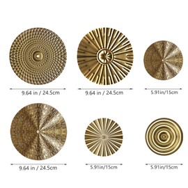 Metal Wall Decoration, 4/7 Pieces, Round Wall Decoration, Wall Decoration Decorations, 3D Wall Ornament, Round Metal Pictures, Gold Wall Sculpture for Home, Living Room, Dining Room, Bedroom, Kitchen,